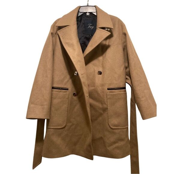 EUC Fay Tod’s Wool Cashmere Double Breasted Pea Coat Metal Toggle Made in Italy - Picture 3 of 8